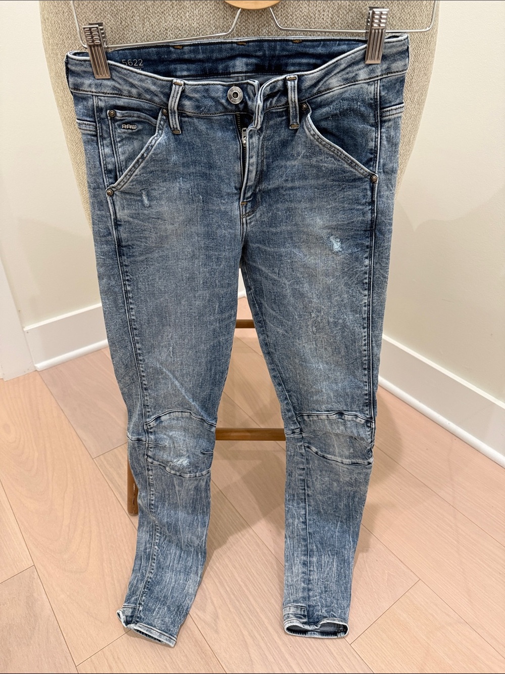 G-Star RAW Women’s Distressed Skinny Jeans Dark Wash Stretch Denim 27x32